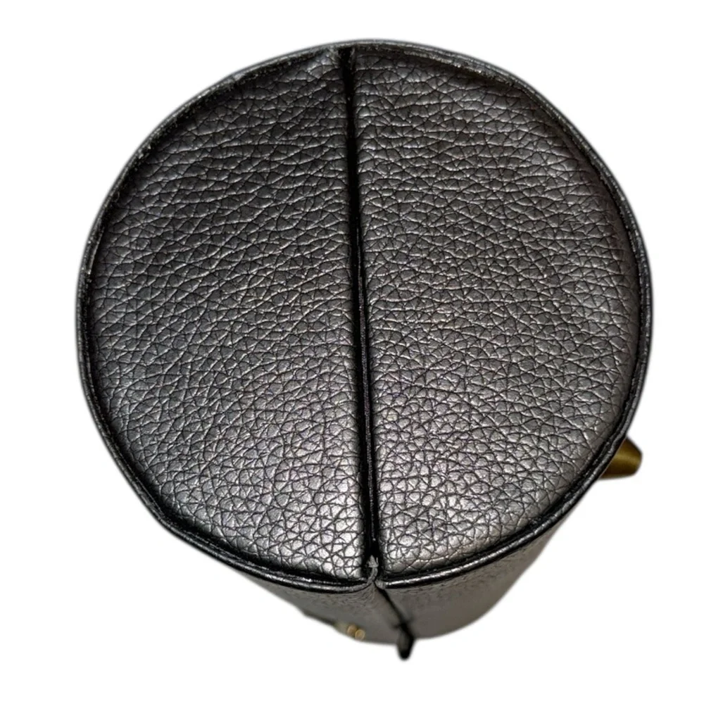 Kestrel Black Vegan Leather Makeup Brush Holder Case Gold Bird Influencer Trend